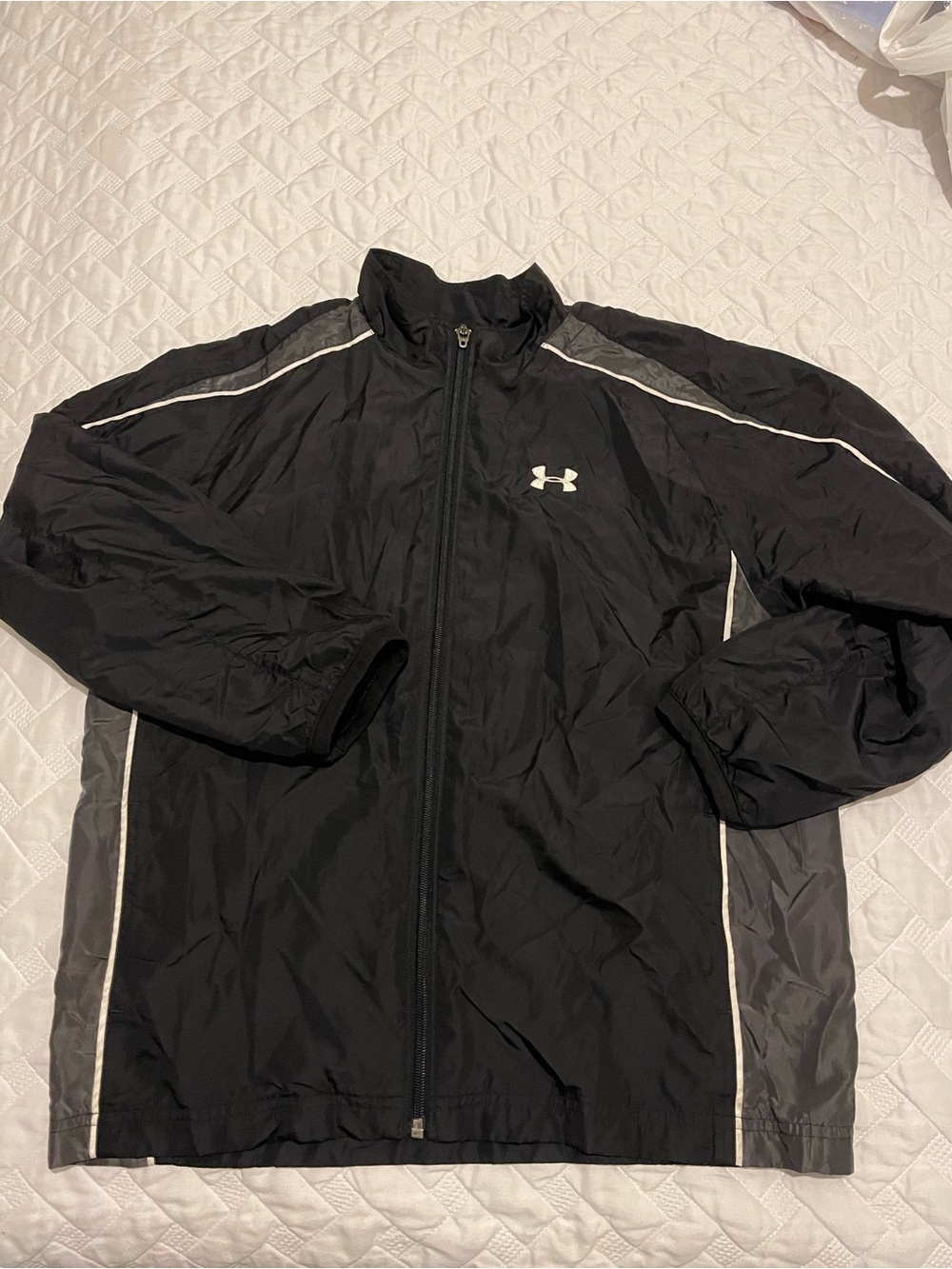 Under Armour Black Windbreaker with White Trim